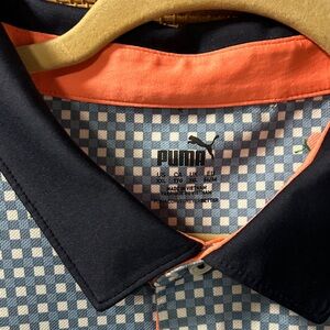 Puma Blue and Orange Checkered Shirt